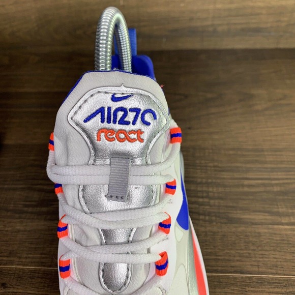 Nike Air Max 270 React 'Knicks' Women's Running White Shoes CW3094-100 Size 5 - Picture 5 of 7